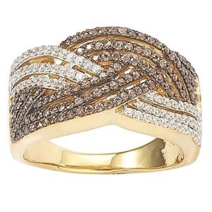 Bold Two Tone Braided Ring Sz. 8